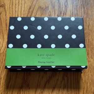 Kate Spade Black and White Polka Dot Playing Card Set new in box